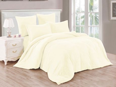 Комплект постельного белья Cleo "Симфония", 2-спальный, наволочки 70х70, цвет: экрю