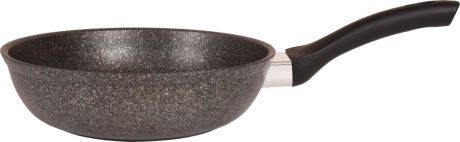 Сковорода Kukmara Granit ultra, с мраморным антипригарным покрытием, цвет: серый. Диаметр 22 см