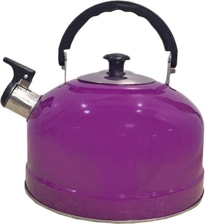 Чайник Irit, со свистком, цвет: фиолетовый, 2,5 л