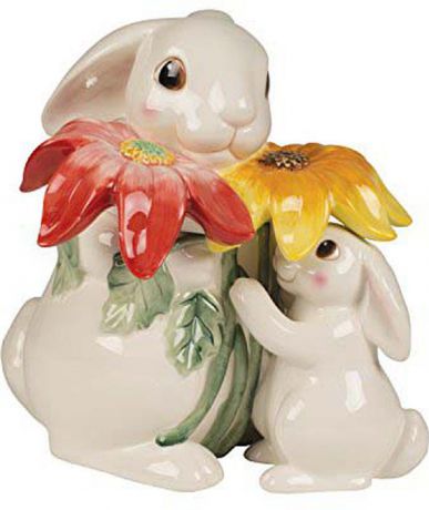 Банка для сыпучих продуктов Fitz and Floyd Банка для печенья Кролики в цветах, Керамика