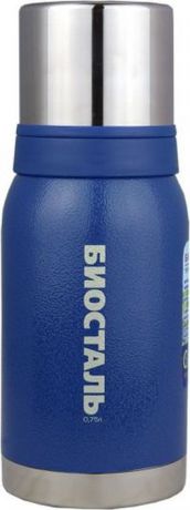 Термос Biostal "Охота", с 2 чашками, цвет: синий, 0,75 л