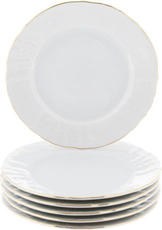 Тарелка десертная Thun "Отводка золото", диаметр 17 см, 6 шт