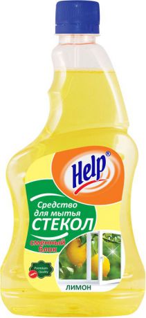 Средство для чистки стекла Help, лимон, без распылителя, 500 мл