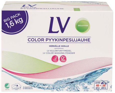 Концентрированный стиральный порошок LV, для цветного белья, 1,6 кг