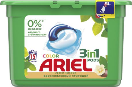Капсулы для стирки Ariel "Color. Масло Ши", 15 шт