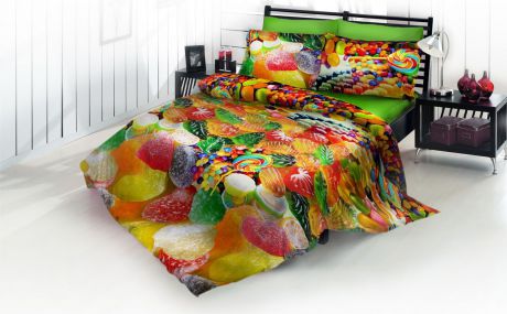 Комплект белья DP Romance "Дольче Вита", 2-спальное, наволочки 70x70, цвет: разноцветный