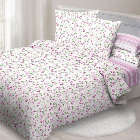 Комплект белья Спал Спалыч "Лизабет", 1,5-спальный, наволочки 70x70, цвет: розовый