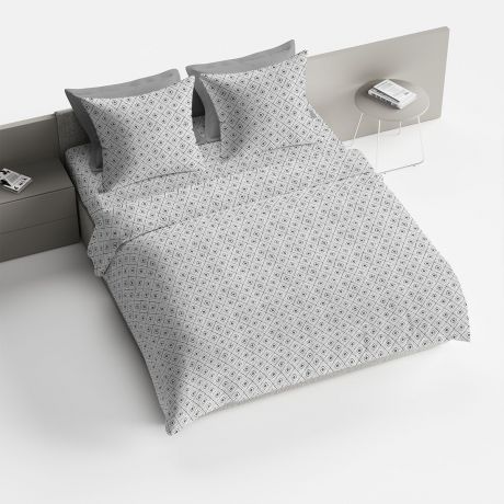 Комплект белья Браво "Франко", 1,5-спальный, наволочки 70х70, цвет: серый