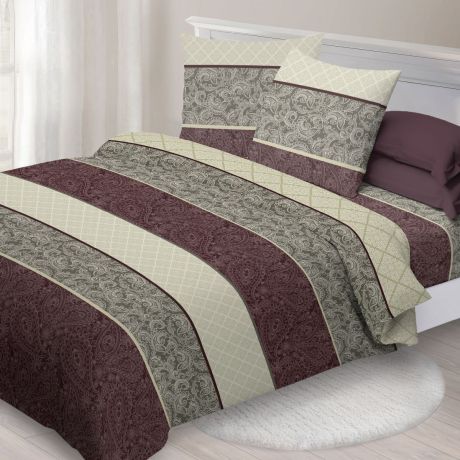 Комплект белья Спал Спалыч "Империал", 1,5-спальный, наволочки 70х70, цвет: коричневый
