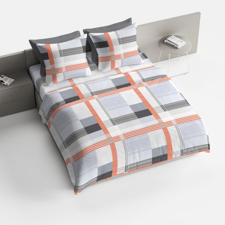 Комплект белья Браво "Родди", 1,5-спальный, наволочки 70х70, цвет: серый