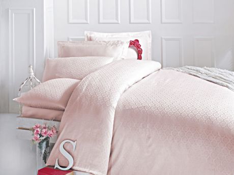 Комплект белья Issimo Home Monte, евро, наволочки 50x70, цвет: розовый