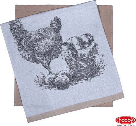 Полотенце кухонное Hobby Home Collection Hen 1501002237, светло-коричневый, 50 x 70 см, 2 шт