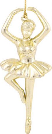 Новогоднее подвесное елочное украшение Magic Time "Балерина", цвет: золотой, 12 x 5 x 3 см