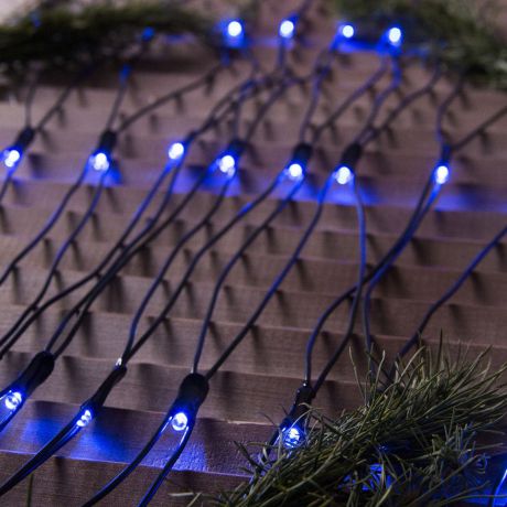 Гирлянда уличная Luazon Lighting "Сеть", УМС, нить темная, цвет: синий, 384 LED, 2 х 3 м