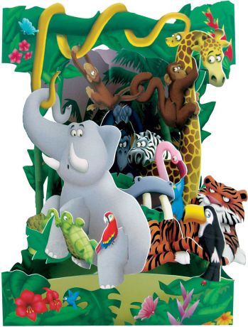 Объемная открытка Santoro "Животные джунглей"