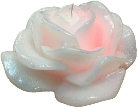 Свеча декоративная Мир свечей "Райская роза", цвет: белый, высота 7 см