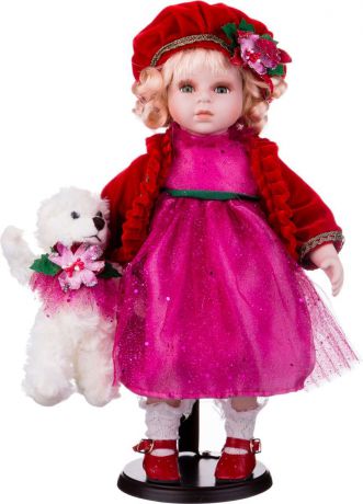 Кукла декоративная Lefard, 346-224, розовый, белый, высота 36 см