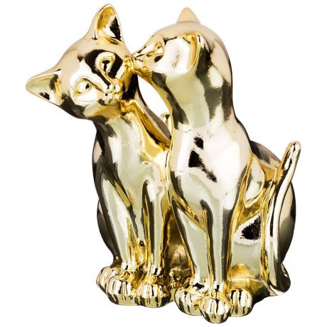 Фигурка декоративная Lefard "Кошки", 599-249, золотой, 12 х 8 х 17 см