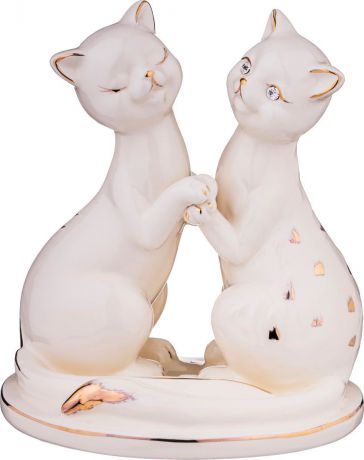 Фигурка декоративная Lefard "Пара кошек", 98-1016, белый, 18 х 12 х 20 см