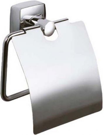 Держатель для туалетной бумаги Fixsen Kvadro, с крышкой, цвет: серебристый. FX-61310