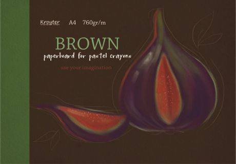 Kroyter Альбом для рисования пастелью цвет коричневый 10 листов