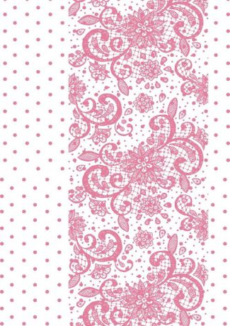 Калька для скрапбукинга "Узоры и горошек", цвет: розовый, 21 см х 30 см