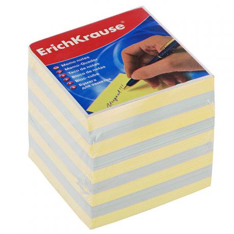 Бумага для заметок ErichKrause, 90 x 90 x 90 мм, белый, желтый