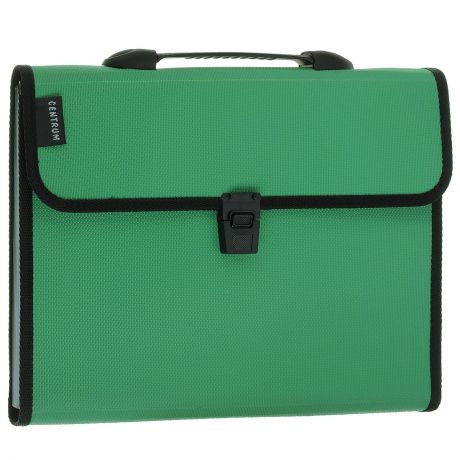 Папка-портфель "Centrum", 6 отделений, с ручкой, цвет: зеленый. Формат А4