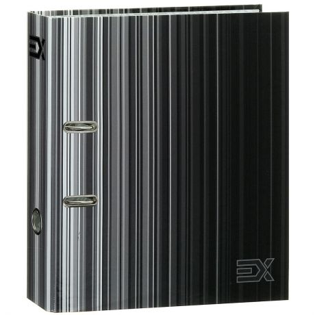 Папка-регистратор Index "Extra", ширина корешка 80 мм, цвет: черный, серый