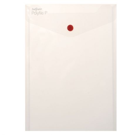 Папка-конверт на кнопке Snopake "Polyfile P", вертикальная, цвет: прозрачный. Формат А5