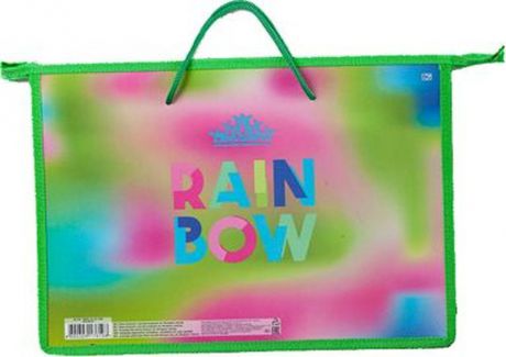 BG Папка школьная Rainbow А4 1 отделение с ручками на молнии