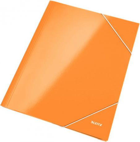 Leitz Папка на резинке WOW ламинированная цвет оранжевый