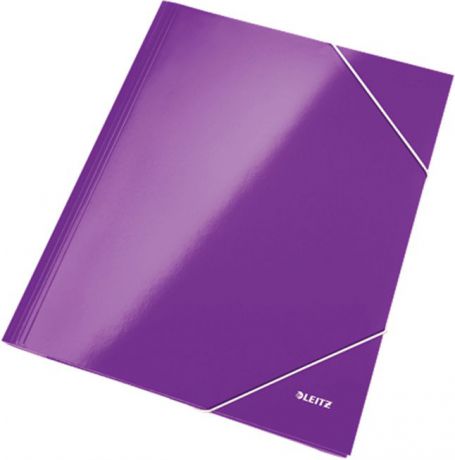 Leitz Папка на резинке WOW ламинированная цвет фиолетовый