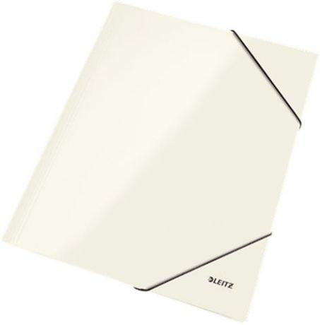 Leitz Папка на резинке WOW ламинированная цвет белый