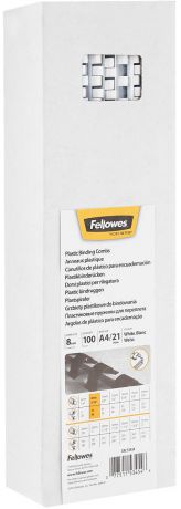 Fellowes FS-53454, White пружина для переплета, 8 мм (100 шт)