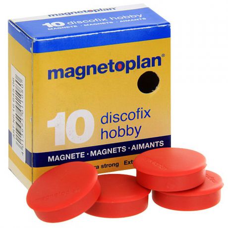 Набор магнитов Magnetoplan "Hobby", цвет: красный, 10 шт