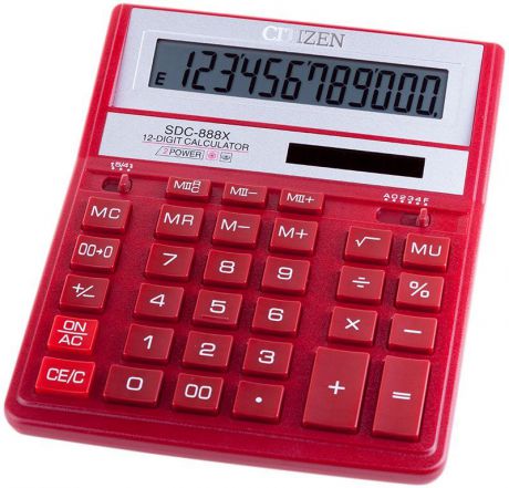 Citizen Настольный калькулятор цвет красный SDC-888XRD