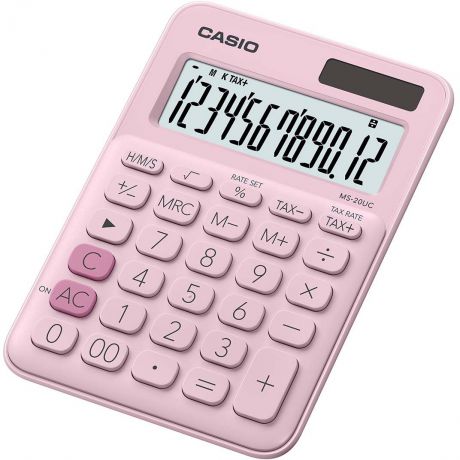 Casio калькулятор настольный MS-20UC-PK-S-UC цвет розовый