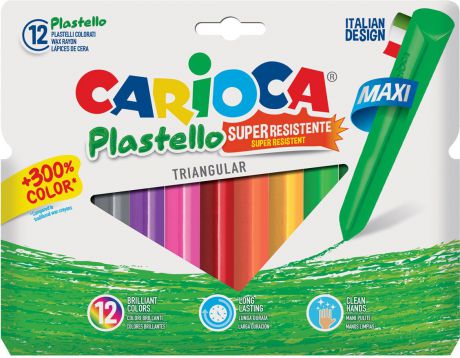 Carioca Набор крупных пластиковых мелков Plastello Maxi 12 цветов