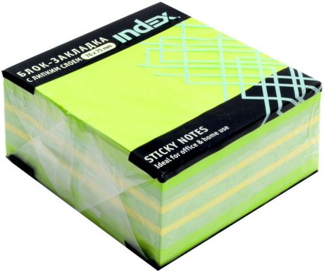 Index Бумага для заметок с липким слоем 7,6 х 7,5 см цвет зеленый 400 листов