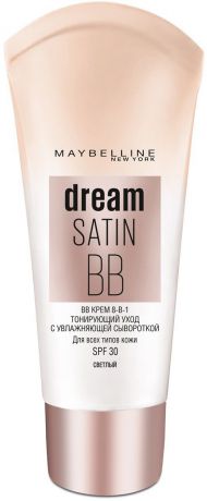 Maybelline New York BB Крем для лица "Dream Satin", увлажняющий, SPF 30, светлый, 30 мл