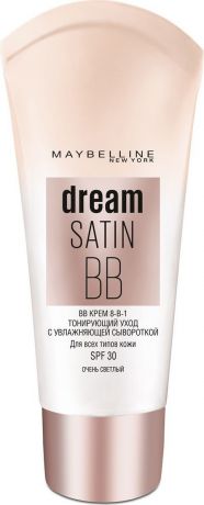 Maybelline New York BB Крем для лица "Dream Satin", увлажняющий, SPF 30, очень светлый, 30 мл