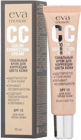 Eva Mosaic Тональный крем для коррекции цвета кожи СС Color Correction Cream, 20 мл, 01, фарфор