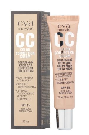 Eva Mosaic Тональный крем для коррекции цвета кожи СС Color Correction Cream, 20 мл, 03, ваниль