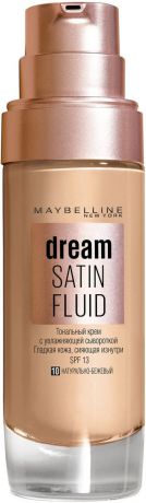 Maybelline New York Тональный крем-флюид для лица "Dream Satin Fluid", оттенок 10, натурально-бежевый, 30 мл