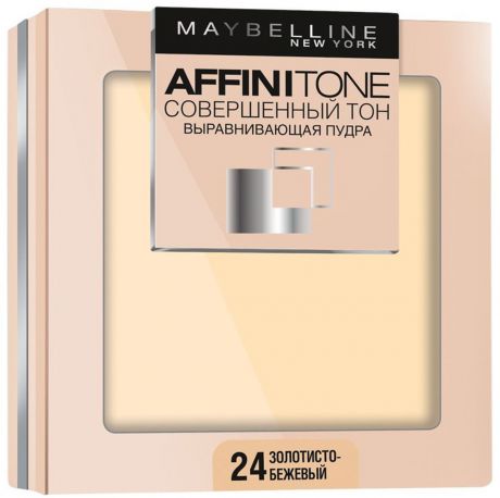 Maybelline New York Пудра для лица "Affinitone", выравнивающая и матирующая, оттенок 24 золотисто-бежевый, 9 г