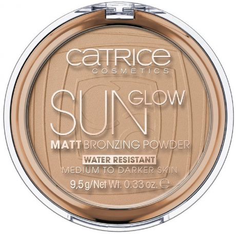 Пудра компактная Catrice Sun Glow Matt Bronzing Power, с эффектом загара, матирующая, оттенок 035 Universal Bronze, 9,5 г