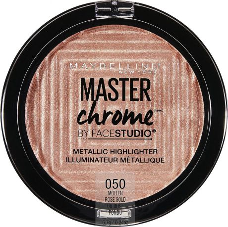 Maybelline New York Хайлайтер для лица Master Chrome для сияния кожи, оттенок 050 Molten Rose Gold, 9 г