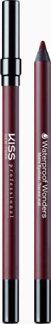 Kiss New York Professional Водостойкий контурный карандаш для глаз Waterproof Wanders, Burgundy, 1,2 г