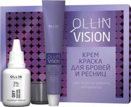 Ollin Крем-краска для бровей и ресниц (коричневый) Vision Set Color Cream For Eyebrows And Eyelashes (Brown) 20+20 мл (в наборе)